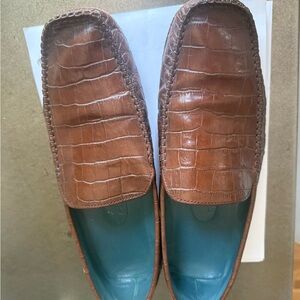 Men's Brown Cole Haan Croc-Embossed Loafers